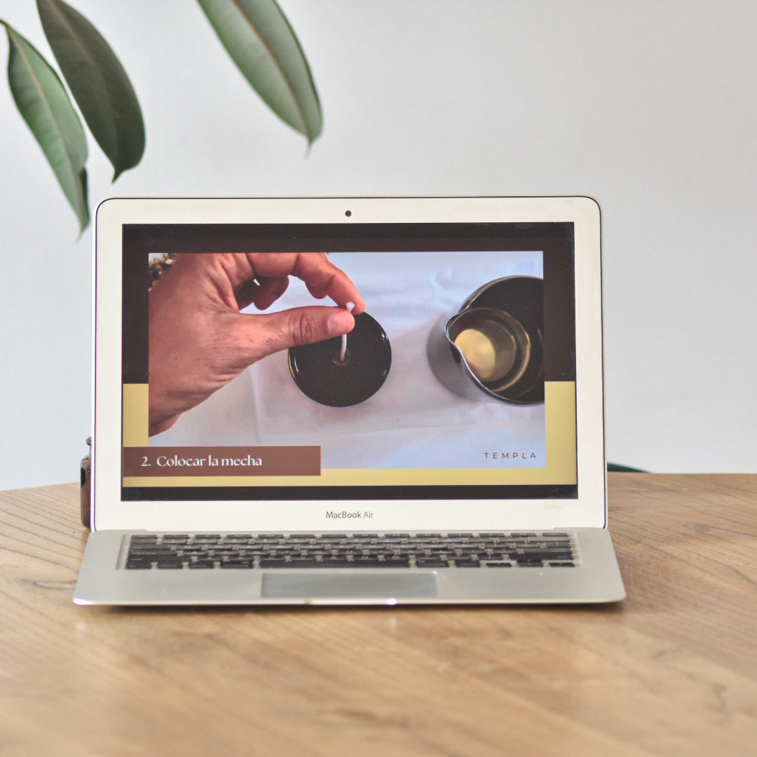 Curso online de velas de soja y sahumado con acceso ilimitado y guía de proveedores