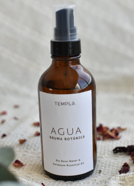 Agua de rosas aceite esencial vainilla bruma almohada